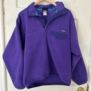 Purple Patagonia synchilla fleece pullover, men’s S